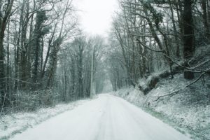 Winter Road with Snow