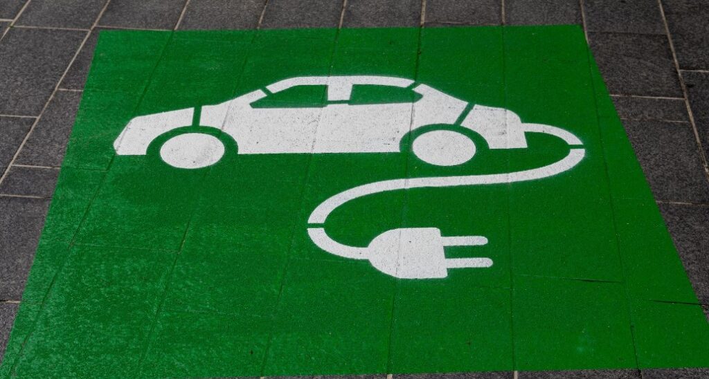 an electric vehicle parking spot